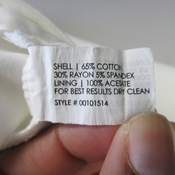 Club Monaco Capri Pants Women 6 White Cotton Blend Cropped Mid Rise Casual 288 - Picture 4 of 11